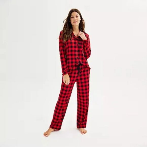 Cuddl Duds Jammies for your Families buffalo plaid pajama set M - Picture 1 of 8
